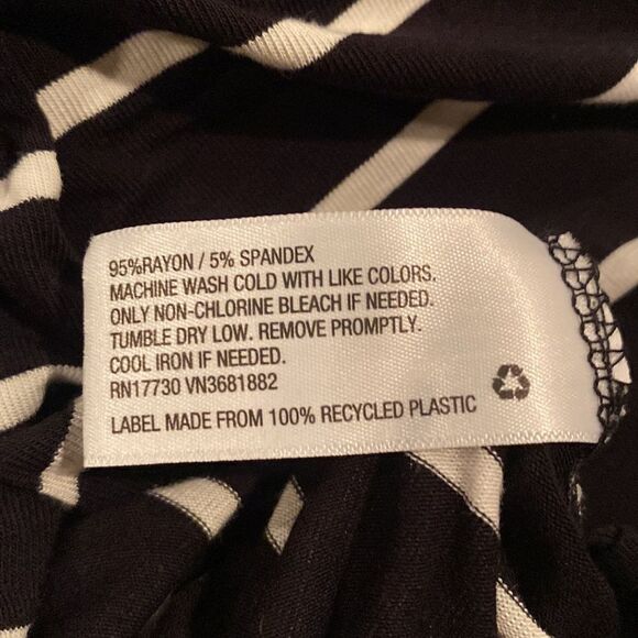 Ava & Viv Dress Plus Size Black & White Size 2X Elastic Waist Flowy - Picture 9 of 9